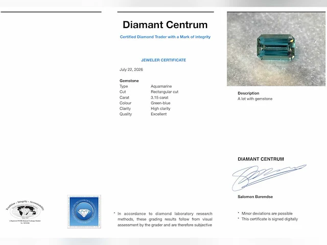 Aquamarijn 3.15 ct - afbeelding 6 van  6