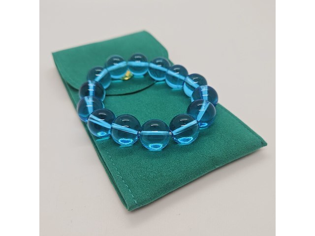 Aquamarijn kleurige armband rond - afbeelding 1 van  4
