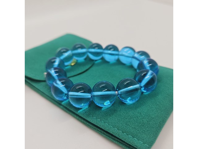 Aquamarijn kleurige armband rond - afbeelding 2 van  4