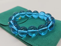 Aquamarijn kleurige armband rond - afbeelding 2 van  4