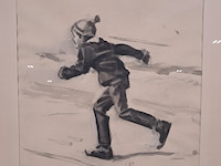 Aquarel, bernardus j.e. kempers, schaatsenrijder ii - afbeelding 3 van  7