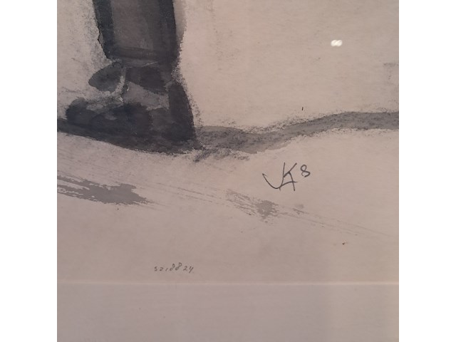 Aquarel, bernardus j.e. kempers, schaatsenrijder ii - afbeelding 4 van  7