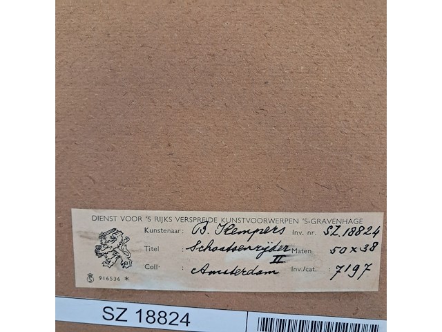 Aquarel, bernardus j.e. kempers, schaatsenrijder ii - afbeelding 7 van  7