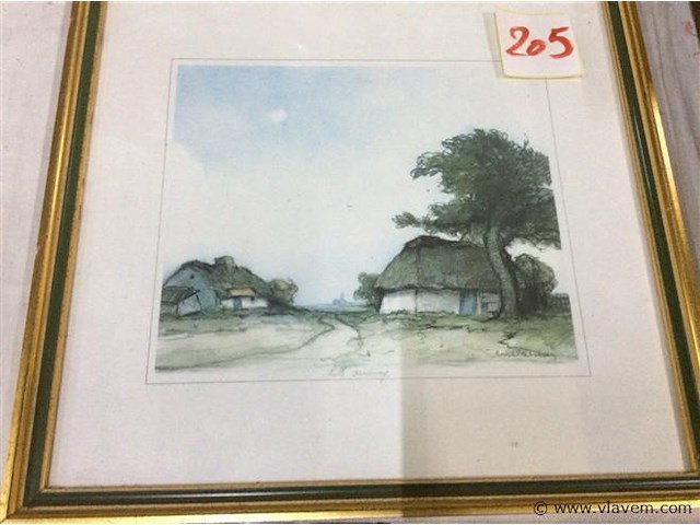 Aquarel get. b:34 h:32 - afbeelding 1 van  3