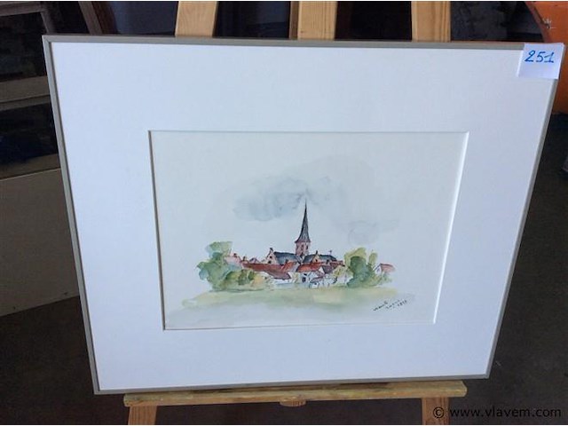 Aquarel getekend 65/50 - afbeelding 1 van  3