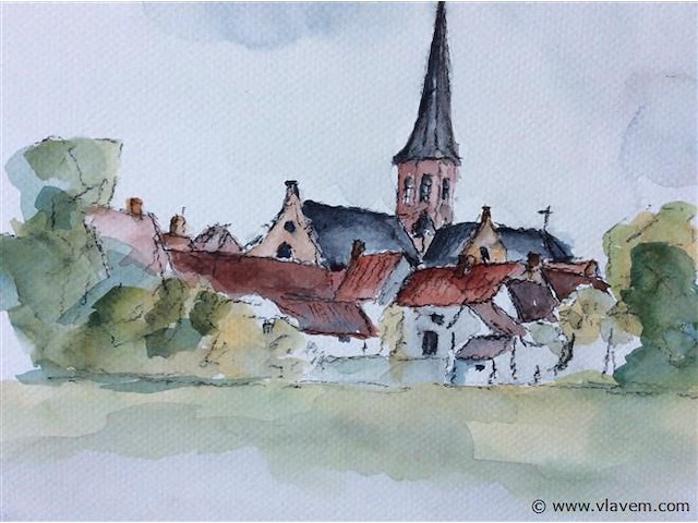 Aquarel getekend 65/50 - afbeelding 3 van  3