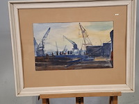 Aquarel, heynes, haven amsterdam '54