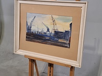 Aquarel, heynes, haven amsterdam '54 - afbeelding 3 van  8