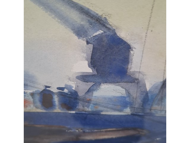 Aquarel, heynes, haven amsterdam '54 - afbeelding 4 van  8