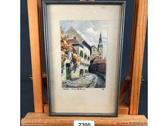 Aquarel in gesigneerd - afbeelding 1 van  5