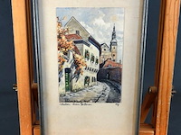 Aquarel in gesigneerd - afbeelding 1 van  5