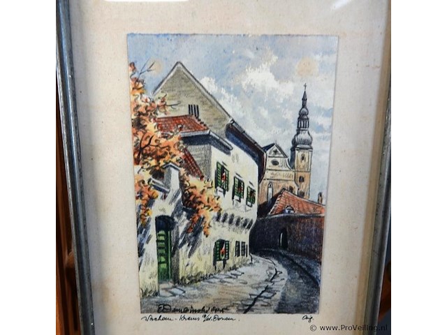 Aquarel in gesigneerd - afbeelding 2 van  5