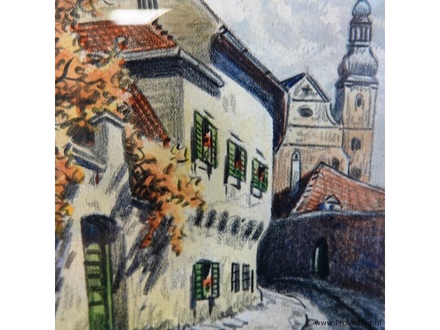 Aquarel in gesigneerd - afbeelding 4 van  5