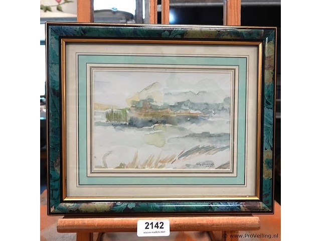 Aquarel in gesigneerd - afbeelding 1 van  5