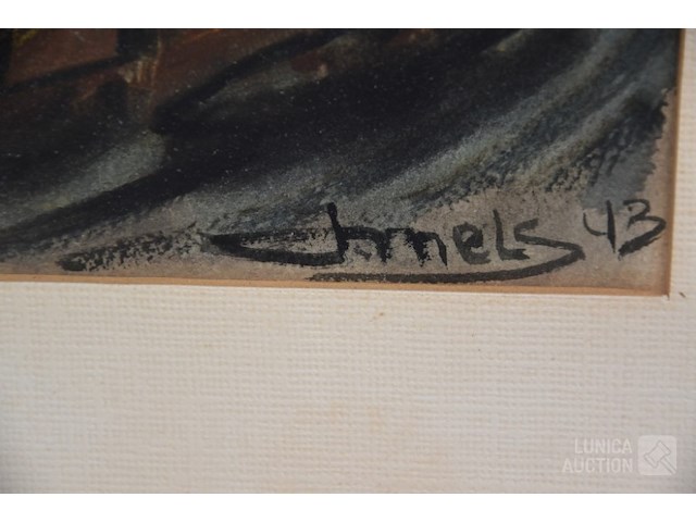 Aquarel j. mels (1899-1974) - afbeelding 3 van  5