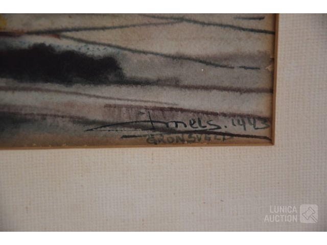Aquarel j. mels (1899-1974) - afbeelding 3 van  4