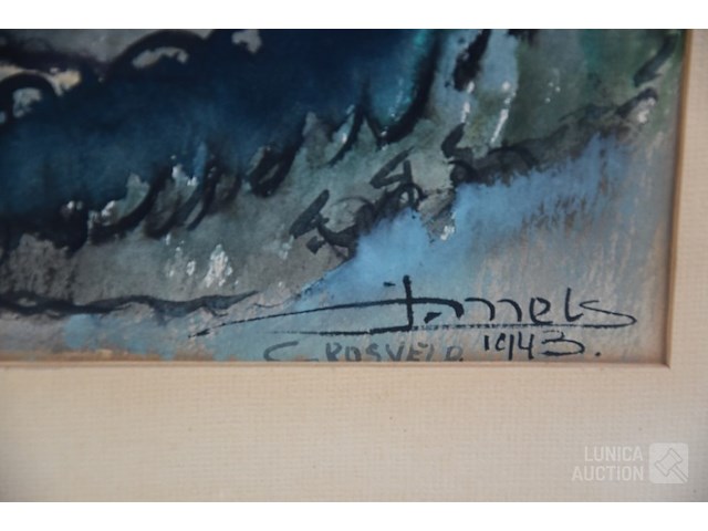 Aquarel j. mels (1899-1974) - afbeelding 4 van  6