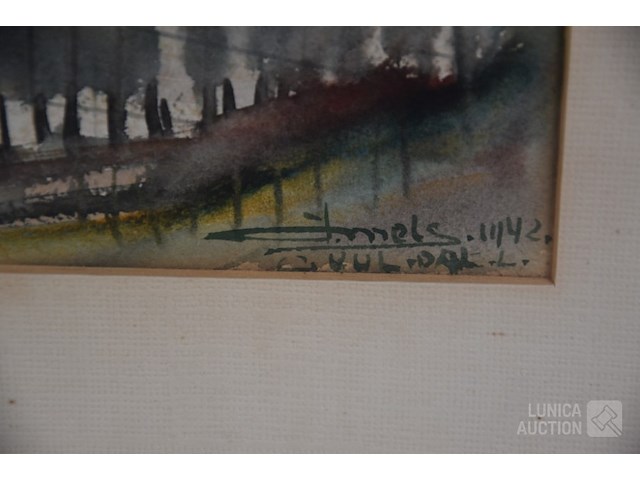 Aquarel j. mels (1899-1974) - afbeelding 4 van  5