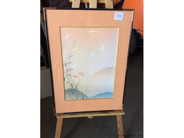 Aquarel japans getekend 73/53 - afbeelding 1 van  3