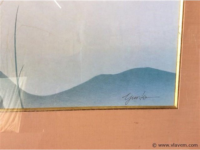 Aquarel japans getekend 73/53 - afbeelding 3 van  3