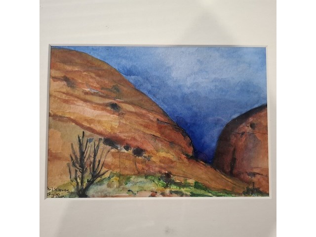 Aquarel, maya wildevuur (1944-2023), australië - de olga, 1995 - afbeelding 2 van  5