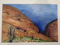 Aquarel, maya wildevuur (1944-2023), australië - de olga, 1995 - afbeelding 2 van  5