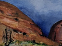 Aquarel, maya wildevuur (1944-2023), australië - de olga, 1995 - afbeelding 3 van  5
