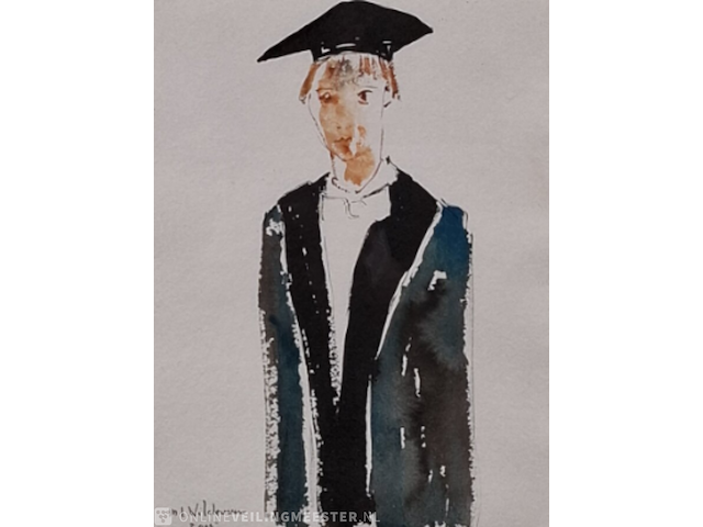 Aquarel, maya wildevuur (1944-2023), hoogleraar, 2005 - afbeelding 1 van  7