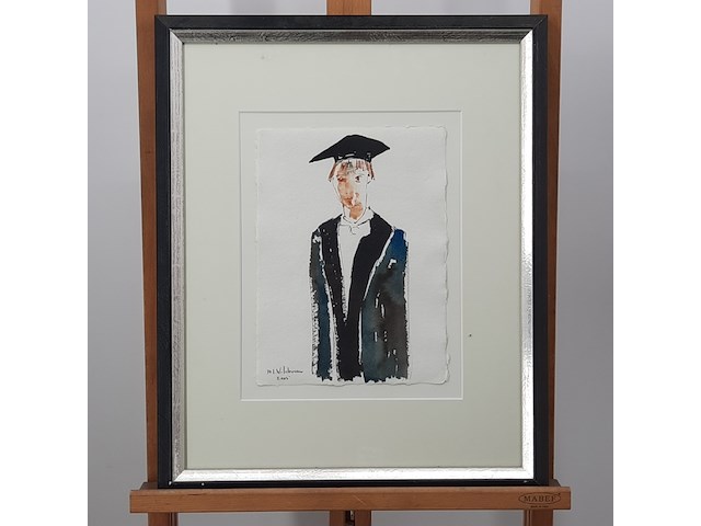 Aquarel, maya wildevuur (1944-2023), hoogleraar, 2005 - afbeelding 2 van  7