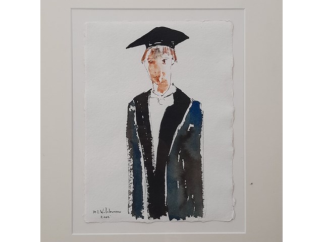 Aquarel, maya wildevuur (1944-2023), hoogleraar, 2005 - afbeelding 3 van  7
