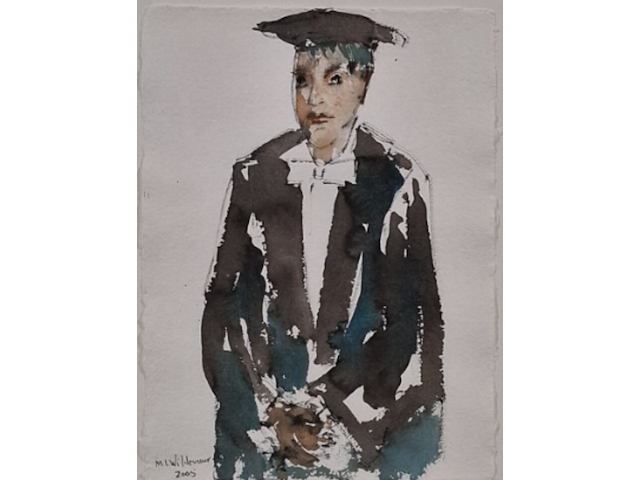 Aquarel, maya wildevuur (1944-2023), hoogleraar, 2005 - afbeelding 1 van  7