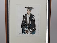 Aquarel, maya wildevuur (1944-2023), hoogleraar, 2005 - afbeelding 2 van  7