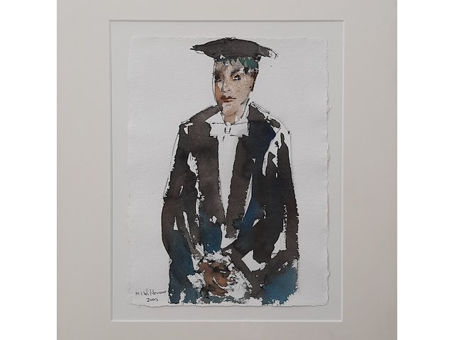 Aquarel, maya wildevuur (1944-2023), hoogleraar, 2005 - afbeelding 3 van  7