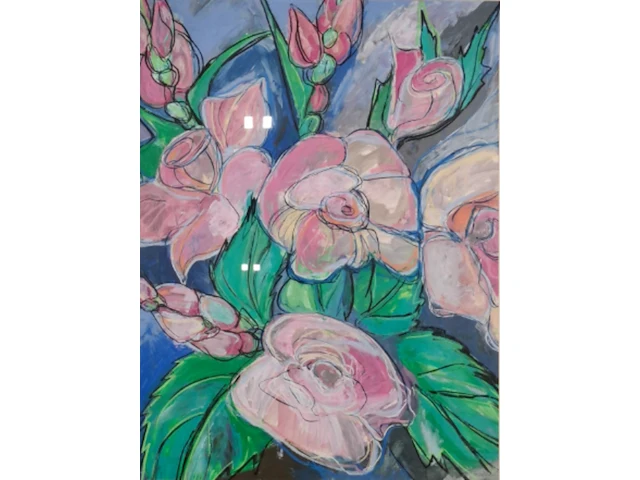 Aquarel, maya wildevuur, bloementuin 5, 1987 - afbeelding 1 van  8