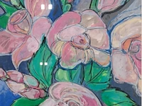 Aquarel, maya wildevuur, bloementuin 5, 1987