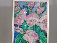 Aquarel, maya wildevuur, bloementuin 5, 1987 - afbeelding 2 van  8