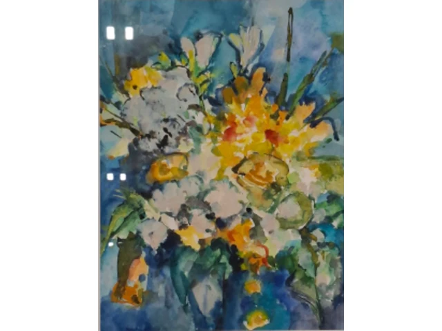 Aquarel, maya wildevuur, boeket, 1990 - afbeelding 1 van  8