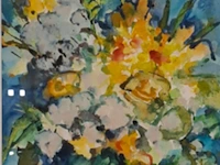 Aquarel, maya wildevuur, boeket, 1990