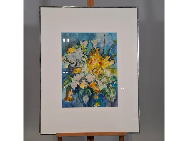 Aquarel, maya wildevuur, boeket, 1990 - afbeelding 2 van  8
