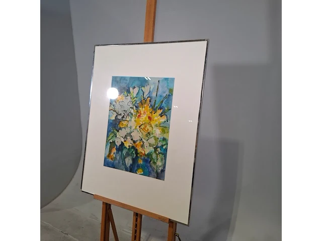 Aquarel, maya wildevuur, boeket, 1990 - afbeelding 4 van  8