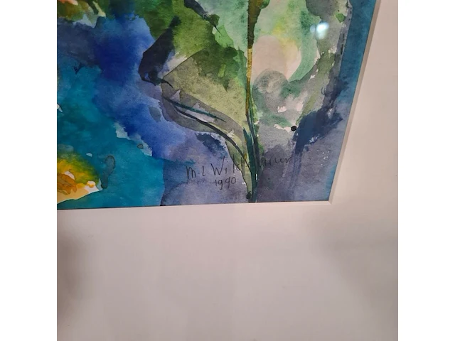 Aquarel, maya wildevuur, boeket, 1990 - afbeelding 5 van  8
