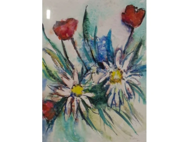 Aquarel, maya wildevuur, bouquet, 1993 - afbeelding 1 van  9
