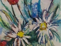 Aquarel, maya wildevuur, bouquet, 1993