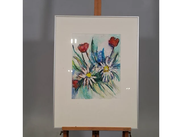 Aquarel, maya wildevuur, bouquet, 1993 - afbeelding 2 van  9