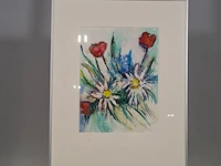 Aquarel, maya wildevuur, bouquet, 1993 - afbeelding 2 van  9