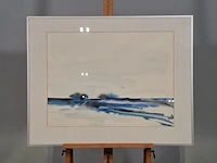 Aquarel, maya wildevuur, het wad, 1986 - afbeelding 2 van  8