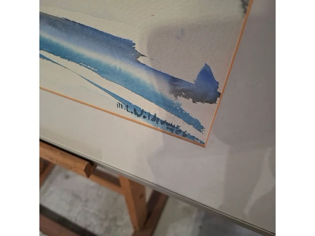Aquarel, maya wildevuur, het wad, 1986 - afbeelding 5 van  8