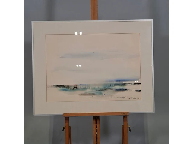 Aquarel, maya wildevuur, het wad, 1986 - afbeelding 2 van  8