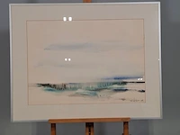 Aquarel, maya wildevuur, het wad, 1986 - afbeelding 2 van  8