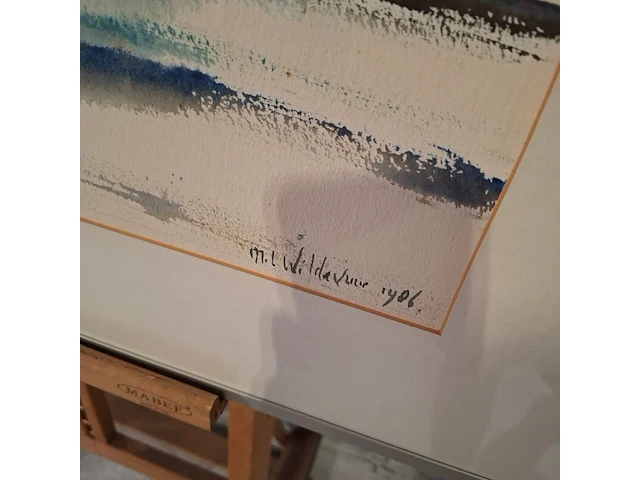 Aquarel, maya wildevuur, het wad, 1986 - afbeelding 5 van  8